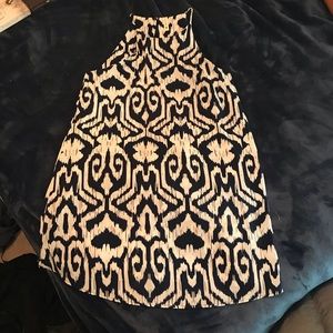 NWOT. Halter blue and white damask detailed dress